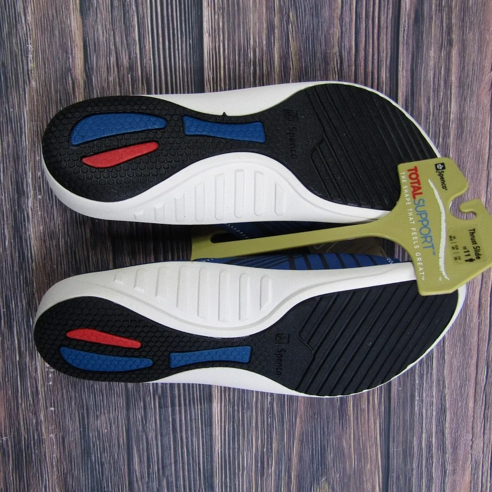 Spenco Thrust Slide Mens Size 12 True Navy Blue Orthotic Sandals 39-855-12